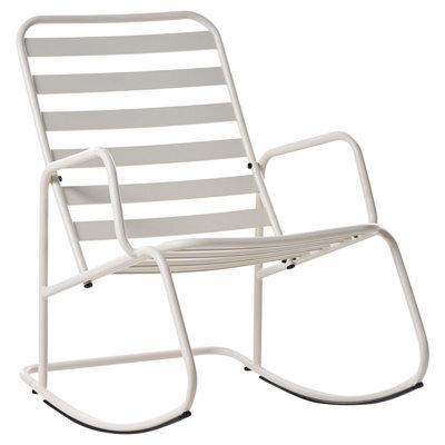 Beliani Garden Rocking Chair Turi Metal Off-White - image 1