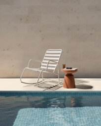 Beliani Garden Rocking Chair Turi Metal Off-White - thumbnail 2
