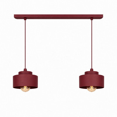 Luminosa Lighting Luminosa Simply Bar Pendant Ceiling Light Burgundy 2X E27 - image 1