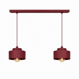 Luminosa Lighting Luminosa Simply Bar Pendant Ceiling Light Burgundy 2X E27 - thumbnail 1