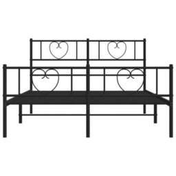 Berkfield Metal Bed Frame With Headboard And Footboard Black 135X190 Cm - thumbnail 5