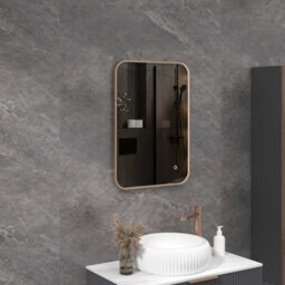 Royal Bathrooms Luxor 500 X 700mm Brushed Bronze Framed Rectangular Mirror Within Frame Led, Touch Sensor & Demister Pad - thumbnail 4