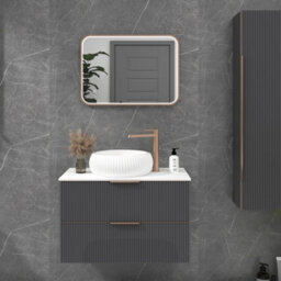 Royal Bathrooms Luxor 500 X 700mm Brushed Bronze Framed Rectangular Mirror Within Frame Led, Touch Sensor & Demister Pad - thumbnail 3