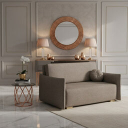 Viva Glov Iii Sofa Bed With Sleep Function Storage Container Chipboard Wooden Frame Sinuous Spring 154X98X85Cm Brown