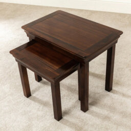The Furniture Market French Hardwood Mahogany Stained Nest Of 2 Tables - thumbnail 7