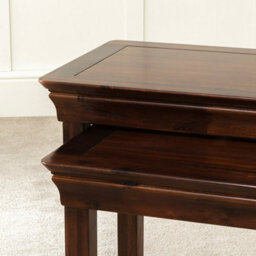 The Furniture Market French Hardwood Mahogany Stained Nest Of 2 Tables - thumbnail 8