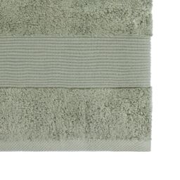 Zero Twist Plain Woven Border Green Towel, Set Of 4 - thumbnail 4