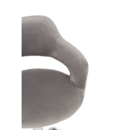 Orsina Comfortable Grey Velvet Home Office Chair With Curved Back, Ergonomic Work For Office, Movable Chair - thumbnail 9