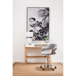 Orsina Comfortable Grey Velvet Home Office Chair With Curved Back, Ergonomic Work For Office, Movable Chair - thumbnail 6