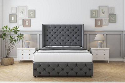 "Comfort Emily Armour Coniston Divan Bed Set No Drawers - 54"" Wingback & 12"" Footboard 4' Small Double" - image 1