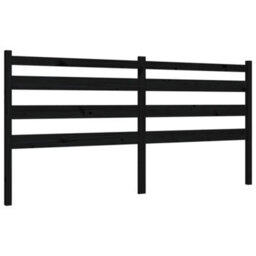 Berkfield Bed Frame With Headboard Black 200X200 Cm Solid Wood - thumbnail 8