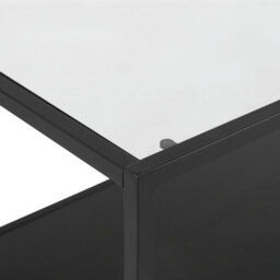 Beliani Modernist Coffee Table With Tempered Glass Top And Powder-Coated Black Metal Frame 100 X 54 Cm - thumbnail 5