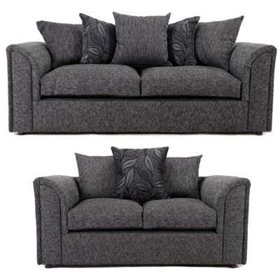 Furnishings For Less UK Byron Dundee Chenille Fabric Sofa Set 3 And 2 Seater Sofa   Grey - image 1