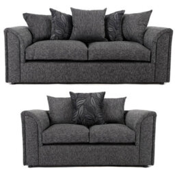 Furnishings For Less UK Byron Dundee Chenille Fabric Sofa Set 3 And 2 Seater Sofa   Grey - thumbnail 1