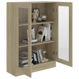 Vidaxl Vitrine Cabinet Sonoma Oak 82.5X30.5X115 Cm Engineered Wood - thumbnail 4