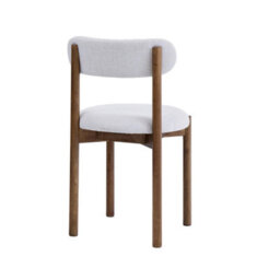 Elmora Set Of 2 Light Warm Grey Textured Fabric Dining Chairs With Walnut Effect Solid Wood Frame - thumbnail 5