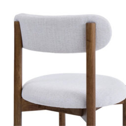 Elmora Set Of 2 Light Warm Grey Textured Fabric Dining Chairs With Walnut Effect Solid Wood Frame - thumbnail 6