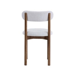 Elmora Set Of 2 Light Warm Grey Textured Fabric Dining Chairs With Walnut Effect Solid Wood Frame - thumbnail 4