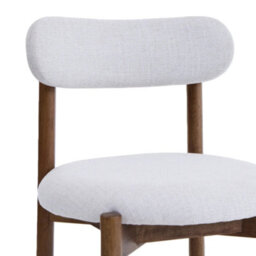 Elmora Set Of 2 Light Warm Grey Textured Fabric Dining Chairs With Walnut Effect Solid Wood Frame - thumbnail 7