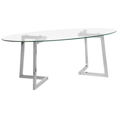 Beliani Coffee Table Fresno Glass Silver - image 1
