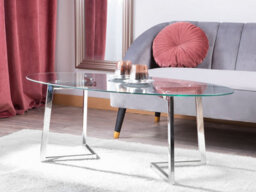 Beliani Coffee Table Fresno Glass Silver - thumbnail 2