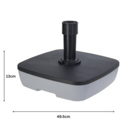 Jack Stonehouse Jsh Patio Umbrella Parasol Stand Base With Rollers Sturdy 25L 40Kg Max Fill Black & Grey Garden Weight Sand Or Water - thumbnail 3