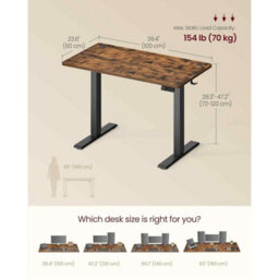 Electric Height Adjustable Office Desk With Memory Presets And Sedentary Reminder, Rustic Brown - thumbnail 2
