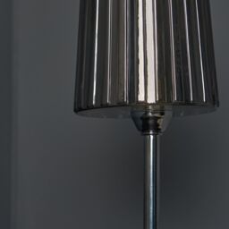 Inlight Piran Fluted Round Polished Mirrored Chrome Effect Table Lamp - thumbnail 4