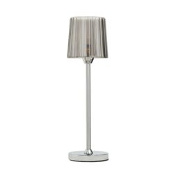 Inlight Piran Fluted Round Polished Mirrored Chrome Effect Table Lamp - thumbnail 8