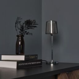 Inlight Piran Fluted Round Polished Mirrored Chrome Effect Table Lamp - thumbnail 9