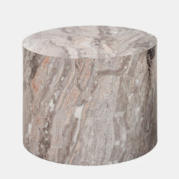 Ohs Marble Effect Set Of 2 Round Tables Side Coffee Table - Grey - thumbnail 4