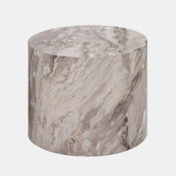 Ohs Marble Effect Set Of 2 Round Tables Side Coffee Table - Grey - thumbnail 3