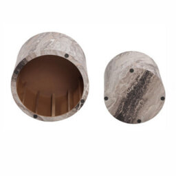 Ohs Marble Effect Set Of 2 Round Tables Side Coffee Table - Grey - thumbnail 6