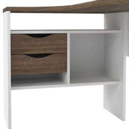 Wyld Haus Billabong White And Truffle Oak Corner Office Desk 2 Drawers - thumbnail 8