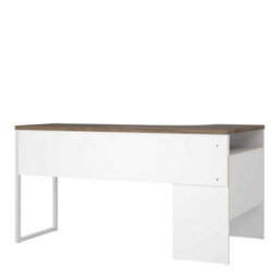 Wyld Haus Billabong White And Truffle Oak Corner Office Desk 2 Drawers - thumbnail 4