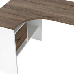 Wyld Haus Billabong White And Truffle Oak Corner Office Desk 2 Drawers - thumbnail 7