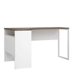 Wyld Haus Billabong White And Truffle Oak Corner Office Desk 2 Drawers - thumbnail 6