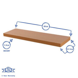 Harbour Housewares 6X Brown Modern Floating Wall Shelves - 80Cm - thumbnail 3