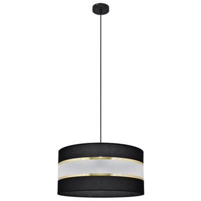 Luminosa Lighting Luminosa Helen Cylindrical Pendant Ceiling Light Black, Gold 40Cm - image 1