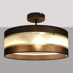 Luminosa Lighting Luminosa Helen Cylindrical Pendant Ceiling Light Black, Gold 40Cm - thumbnail 2