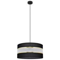 Luminosa Lighting Luminosa Helen Cylindrical Pendant Ceiling Light Black, Gold 40Cm - thumbnail 1