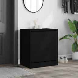 Berkfield Shoe Cabinet Black 60X42X69 Cm Engineered Wood - thumbnail 3