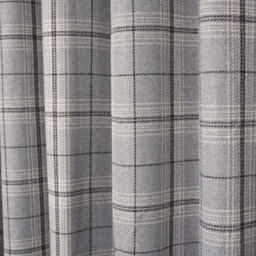 OHS Woven Check Print Pair Of Curtains, Grey - 66 X 90 - thumbnail 5