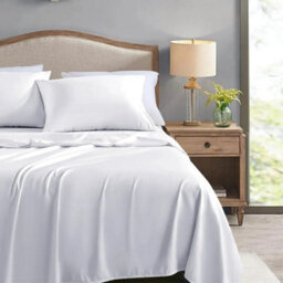 Ameha Flat Sheet 100% Egyptian Cotton Bedsheet Breathable Non Iron Fade Resistant Hotel Quality White Super King Size 270X310 Cm - thumbnail 6