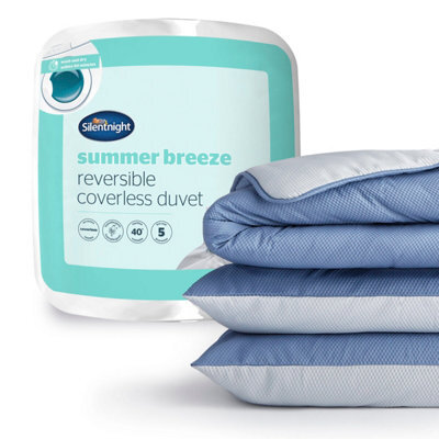 Silentnight Seersucker Coverless Duvet 2.5 Tog Blue/grey - Single