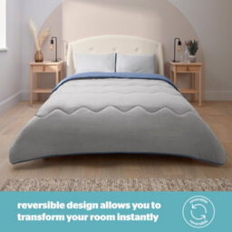 Silentnight Seersucker Coverless Duvet 2.5 Tog Blue/grey - Single - thumbnail 5