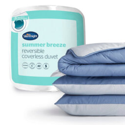 Silentnight Seersucker Coverless Duvet 2.5 Tog Blue/grey - Single - thumbnail 1