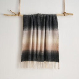 Allure Bath Fashions Ombre Faux Mohair Throw - Soft Fringed Blanket 130 X 170Cm - Grey - thumbnail 1