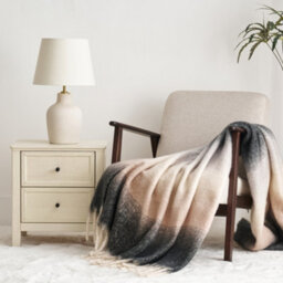 Allure Bath Fashions Ombre Faux Mohair Throw - Soft Fringed Blanket 130 X 170Cm - Grey - thumbnail 2