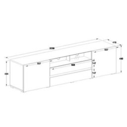 Furniture in Fashion Genie Tv Stand With Storage For Living Room And Bedroom, 2030 Wide, Led Lighting, Media Storage, White High Gloss Finish - thumbnail 6
